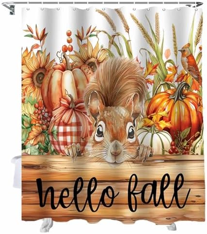 Funnywall88 72 Inches Fall Harvest Shower Curtain Set
