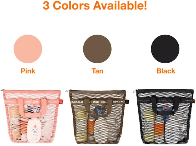 Mesh Travel Shower Caddy Tote Bag for Gym Swim Dorms Bathrooms