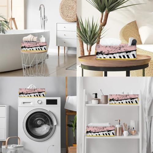 Snatocys Piano Keyboard Toilet Paper Basket with Handles