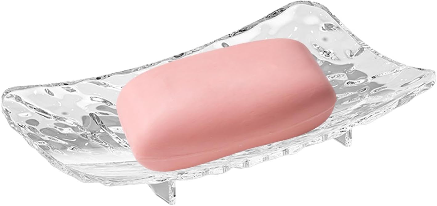 Pink Rectangular Soap Dish with Drain Hole Design