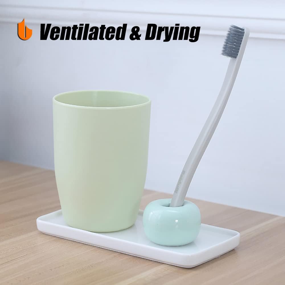 Urbanstrive Sleek Mini Ceramic Toothbrush Holder 2 Pack 1