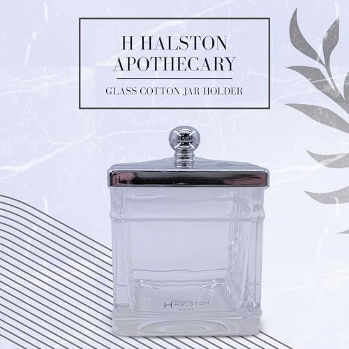 Apothecary Glass Jar with Silver Lid for Bathroom Storage