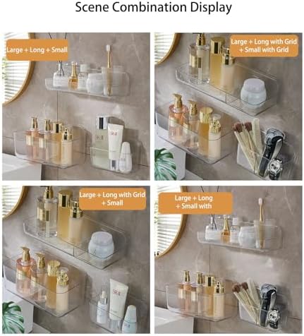 Jokvaex 1 Pack Clear Shower Caddy Shelf