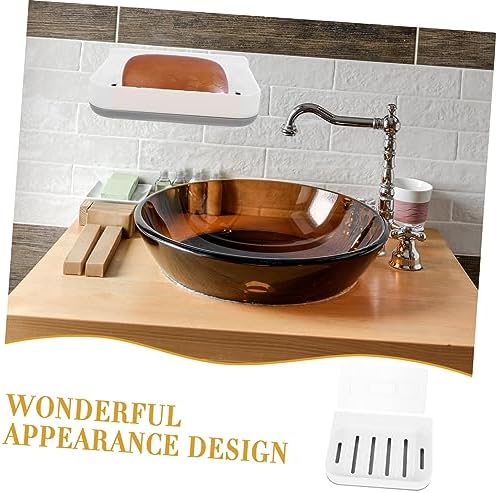 COOLHIYA 1set Absorbent Soap Dish Wall Mount Bathroom Holder