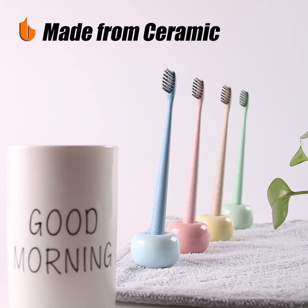 Urbanstrive Sleek Mini Ceramic Toothbrush Holder 2 Pack 1