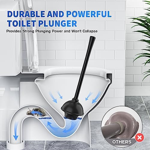 LOVLOY 2-in-1 Toilet Plunger and Brush Set Black