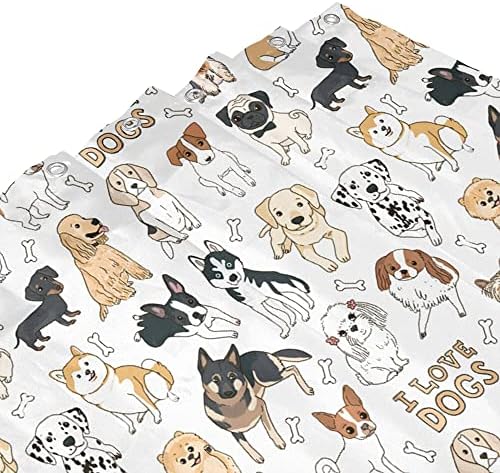 Cute Dog Shower Curtain 72x72 for Kids Bathroom Decor