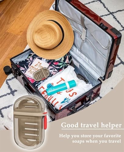 GlitzyStar Soap Dish Holder with Lid - Leakproof and Durable Travel Soap Case