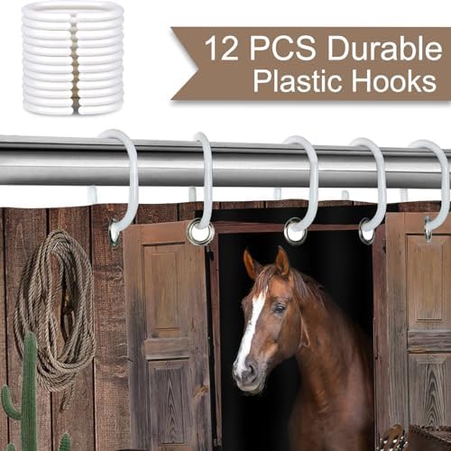 Mocsicka Western Cowboy Shower Curtain 72x72 Inch with 12 Hooks