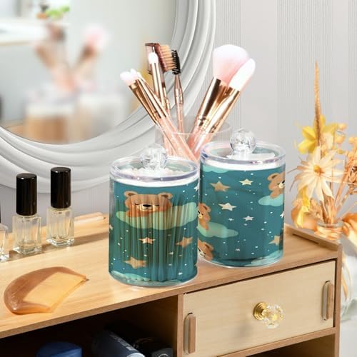 YETTASBIN 4 Pack Clear Apothecary Jars with Lid