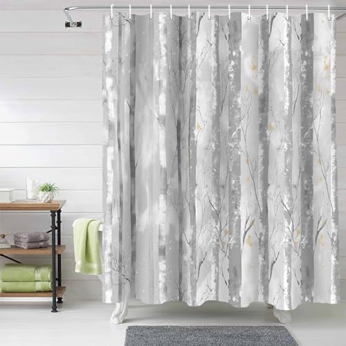 72 Inches Textured Shower Curtain Set with 12 Hooks
