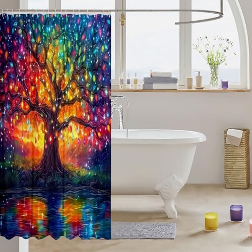 Erosebridal Tree of Life Shower Curtain Set 72x72
