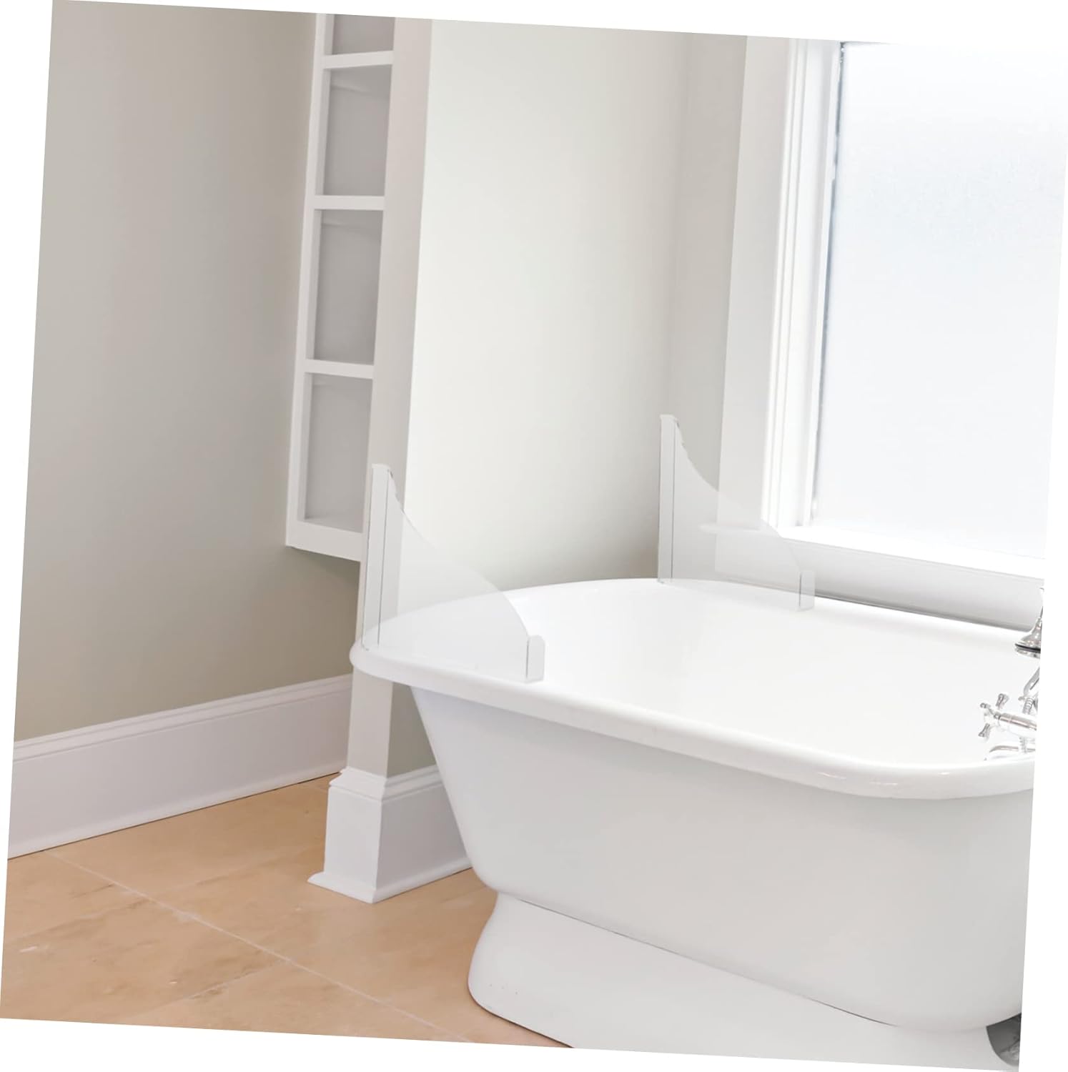 FIXOSHEE 1 Set Transparent Acrylic Bath Splash Guard