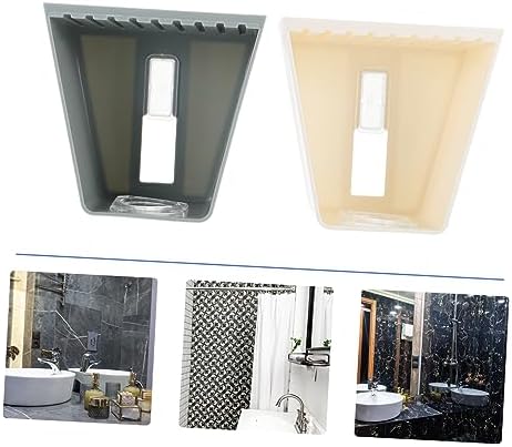 PAMINGONO 2pcs Wall Mounted Shampoo Hook Organizer Rack For Bathroom