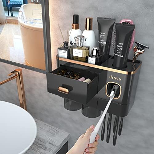 iHave Wall Toothbrush Holder with Dispenser