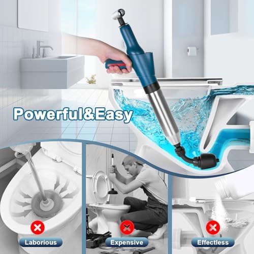 SUPTYGS Toilet Plunger Set with 360 Flex Head and Visual Barometer