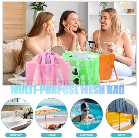 Talltalk 6-Pack Mesh Shower Caddy with 8 Pockets
