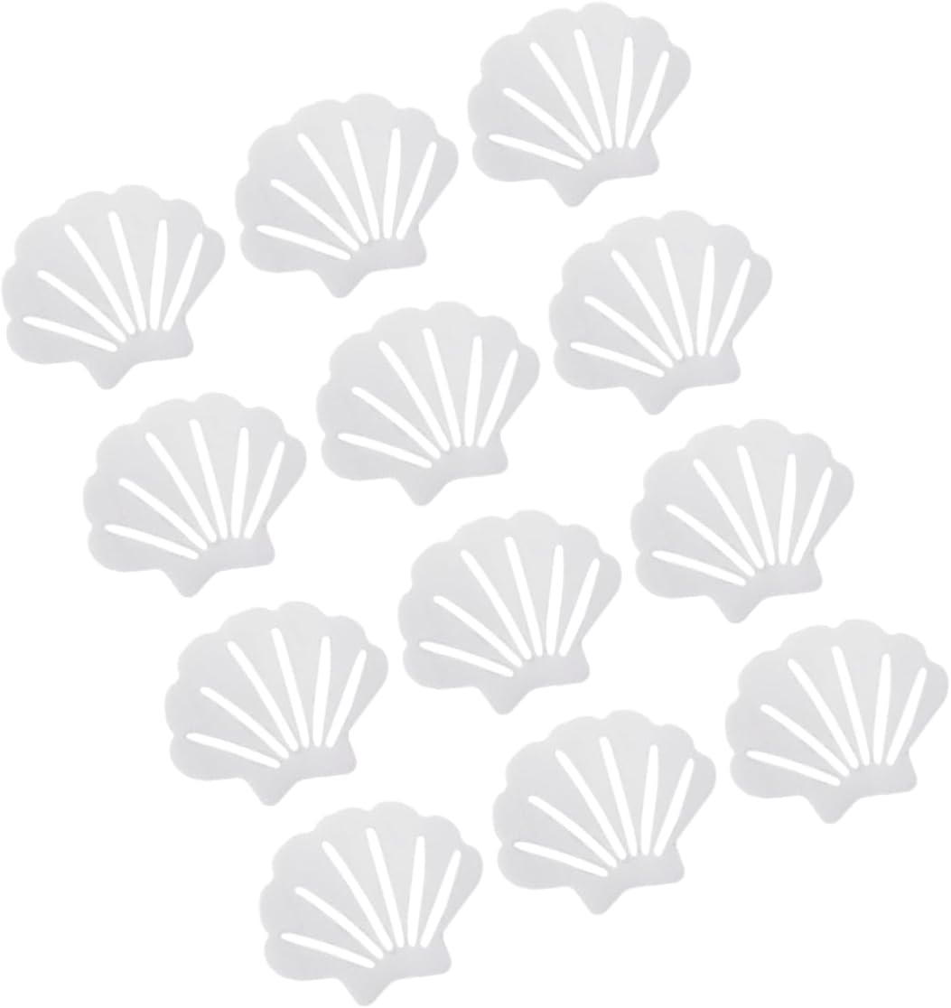 VALICLUD 12Pcs Shell Shape Non-Slip Bath Stickers for Safety and Traction