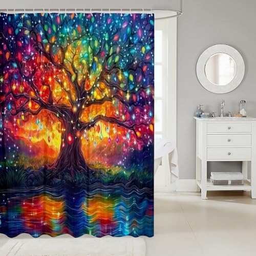 Erosebridal Tree of Life Shower Curtain Set 72x72