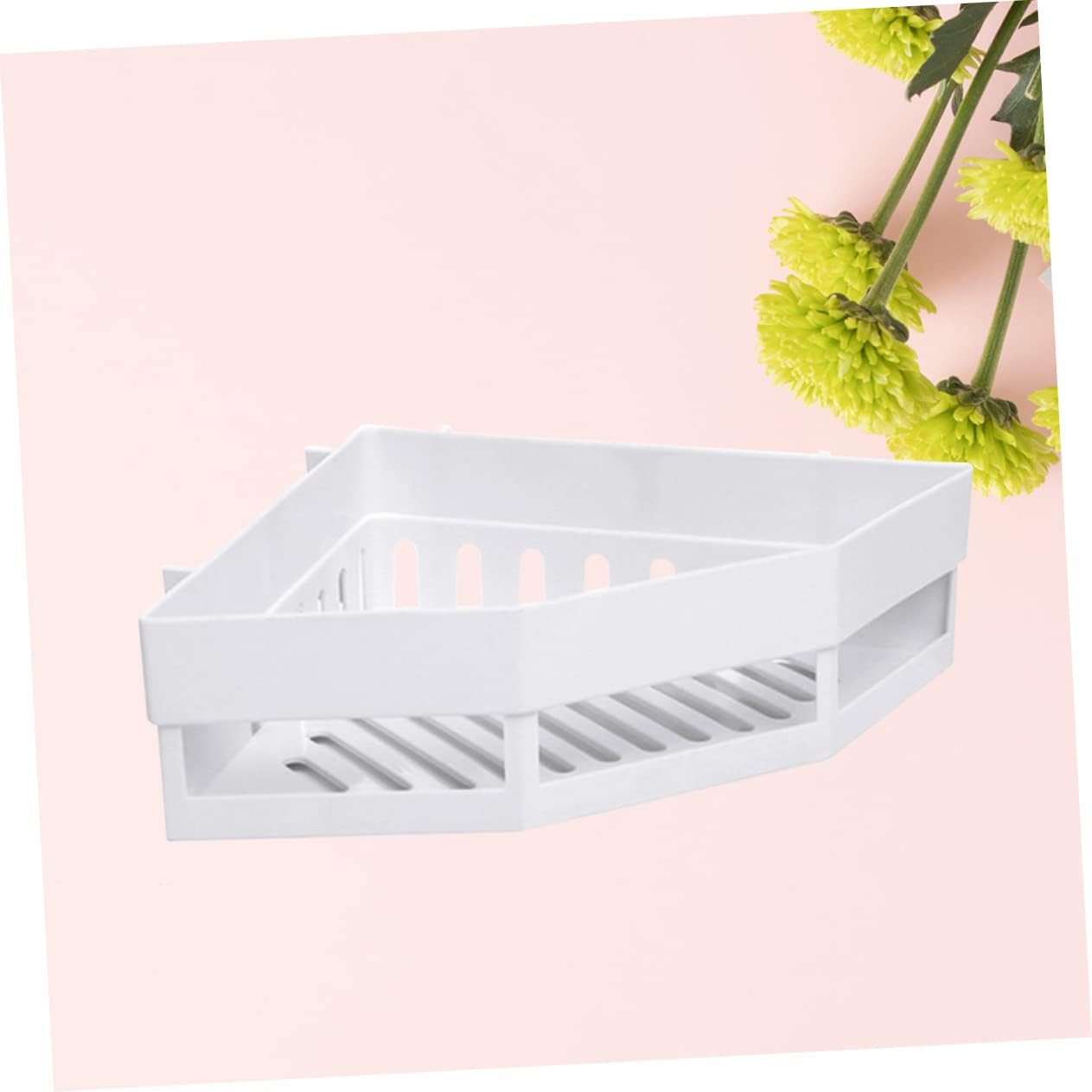 PRETYZOOM White Triangle Shower Caddy Corner Shelf