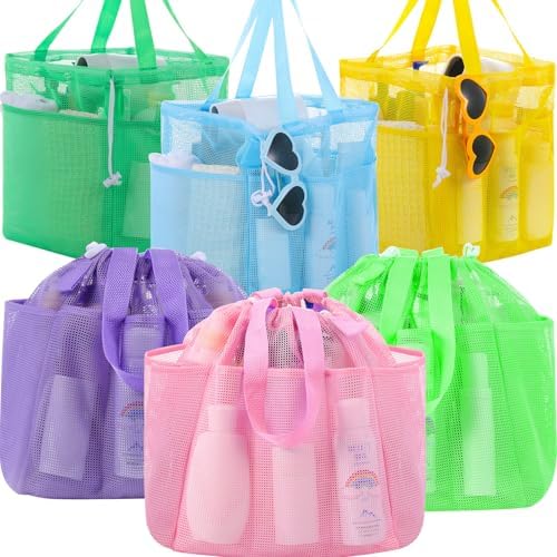 Talltalk 6-Pack Mesh Shower Caddy with 8 Pockets