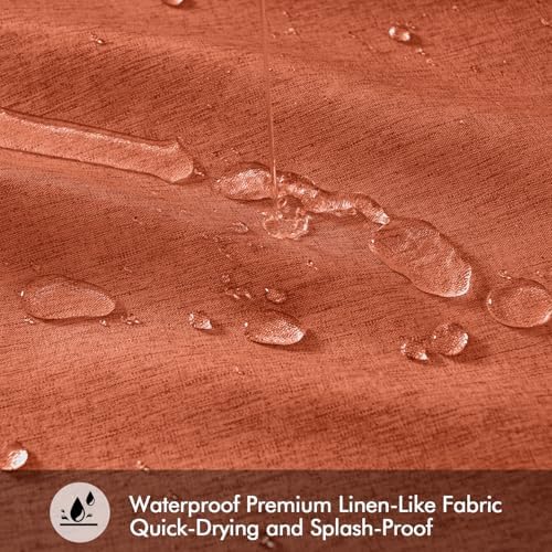 ANRODUO Extra Long Terracotta Shower Curtain Set