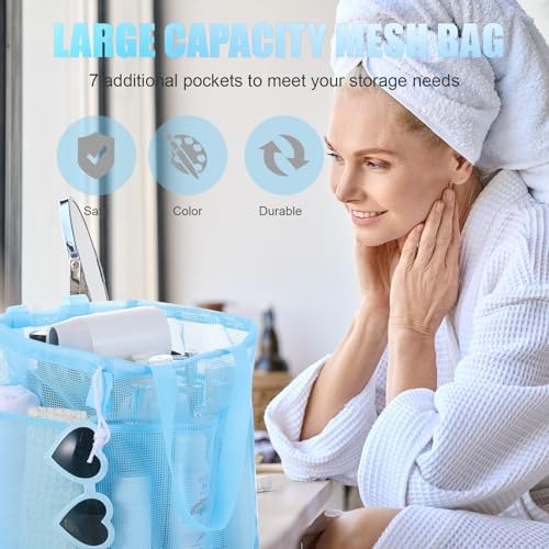 Talltalk 6-Pack Mesh Shower Caddy with 8 Pockets