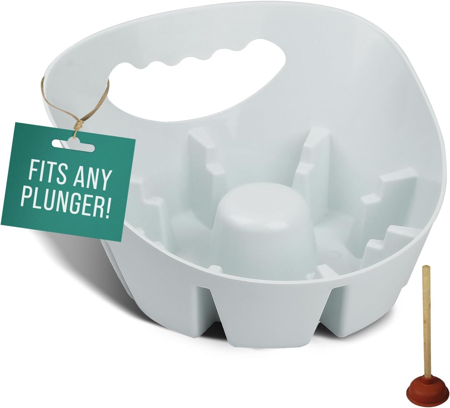 Maplefield Universal Toilet Sink Plunger Tray - White Easy to Clean Drip Holder