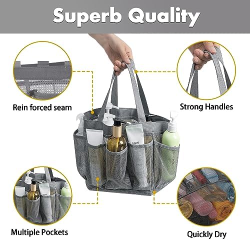 Miloidea Mesh Shower Bag with 7 Pockets - Portable Travel Organizer