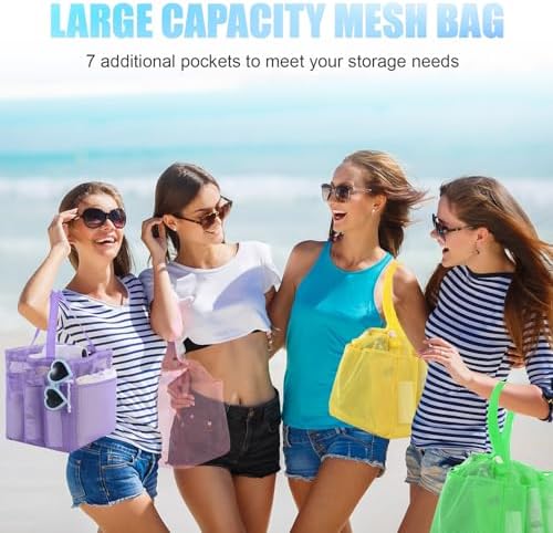 Talltalk 6-Pack Mesh Shower Caddy with 8 Pockets