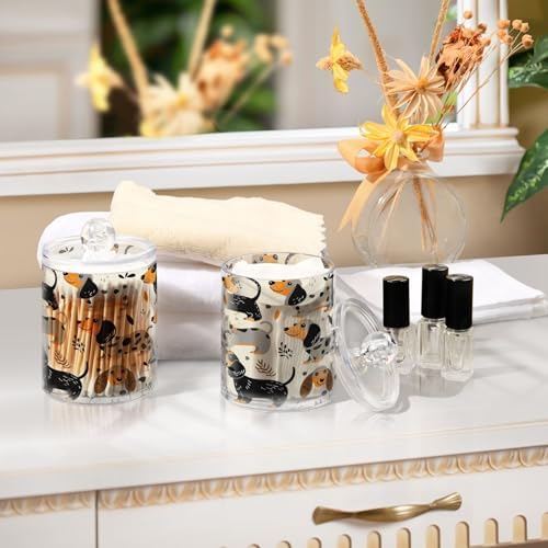 FLildon Cute Dogs Q-tip Holder Dispenser 2Pack