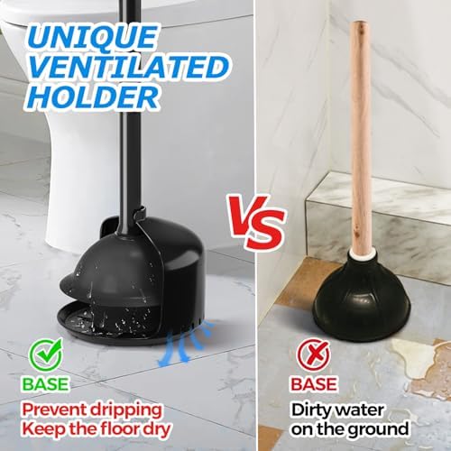 FORASTO 2Pack Toilet Plunger with Holder and Cover