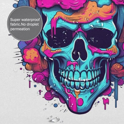 TIYAANDSY Red Blue Skull Shower Curtain Set 72x72in