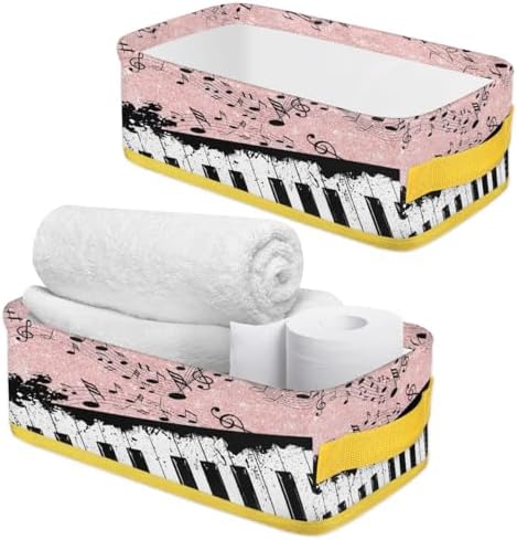 Snatocys Piano Keyboard Toilet Paper Basket with Handles