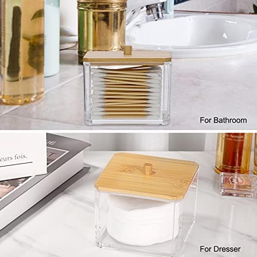 Hipiwe Acrylic Q-Tip Holder with Lid