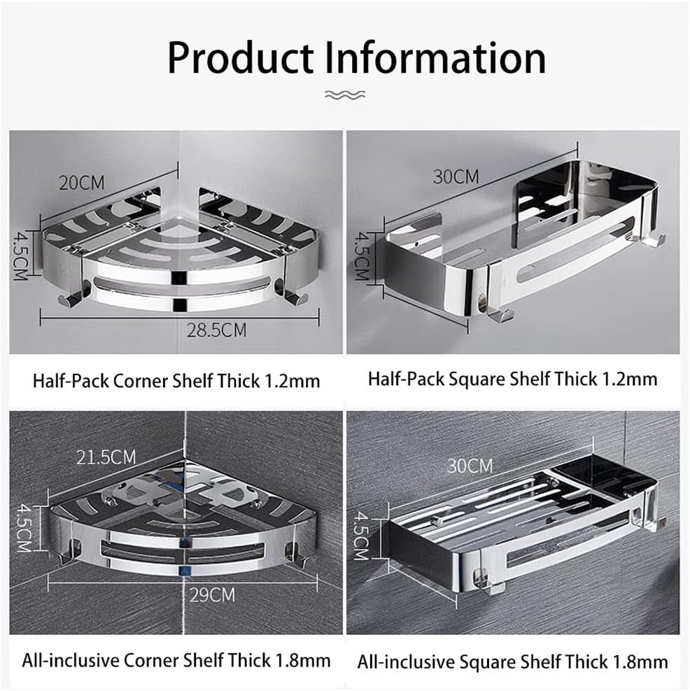 BAHELS Corner Shower Caddy with Wall Hooks 1