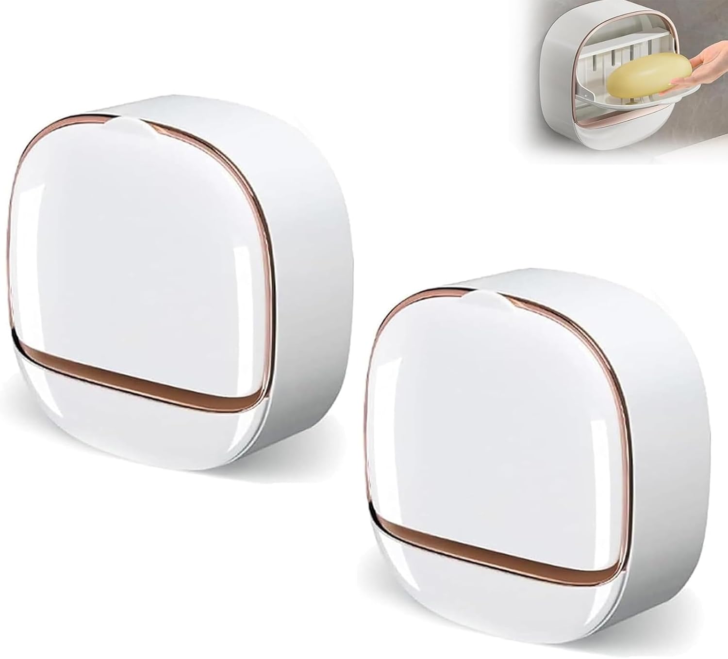 Luxury Soap Holder with Drain Tray and Adhesive Base