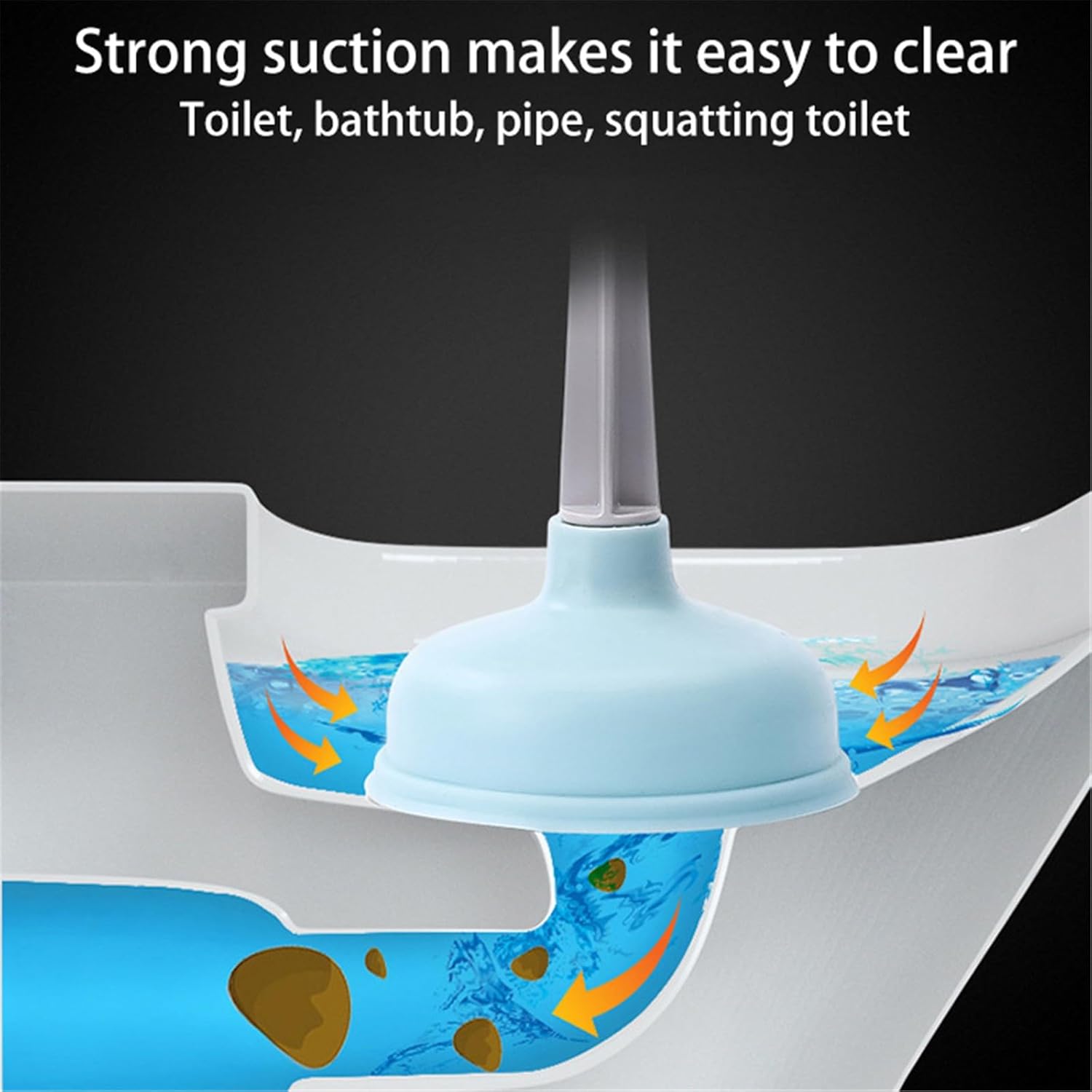 Grey Toilet Plunger Set with Holder for Bathroom