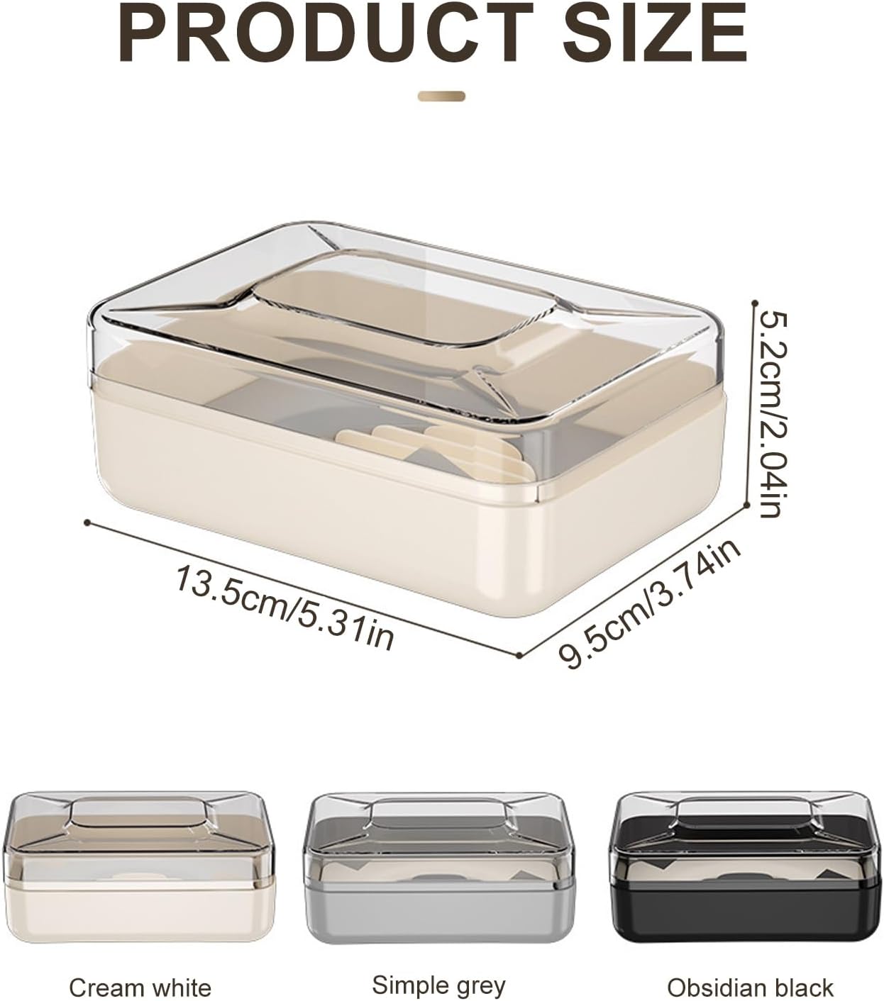 Guaber PET Soap Dish with Lid Drain Rack