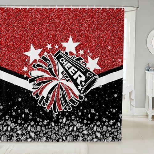 Erosebridal Cute Cheerleader Shower Curtain Set 1