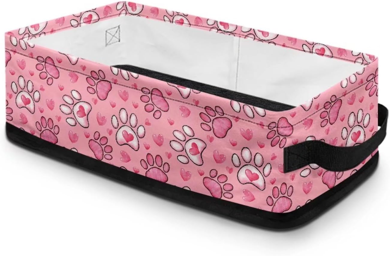 Dog Paw Toilet Paper Storage Basket with Handles