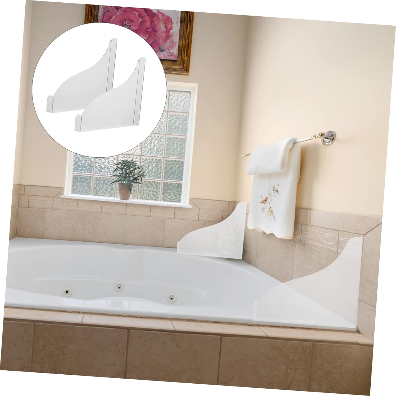 FIXOSHEE 1 Set Transparent Acrylic Bath Splash Guard