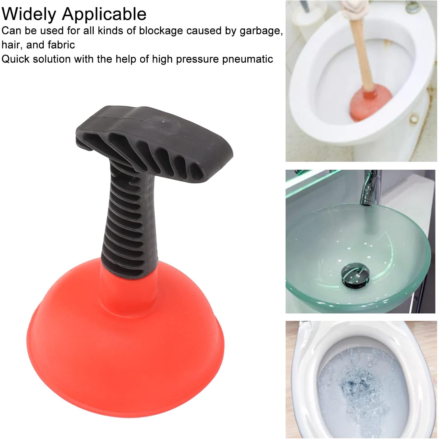 Mini Plunger with Non-Slip Handle for Quick Drain Clearance