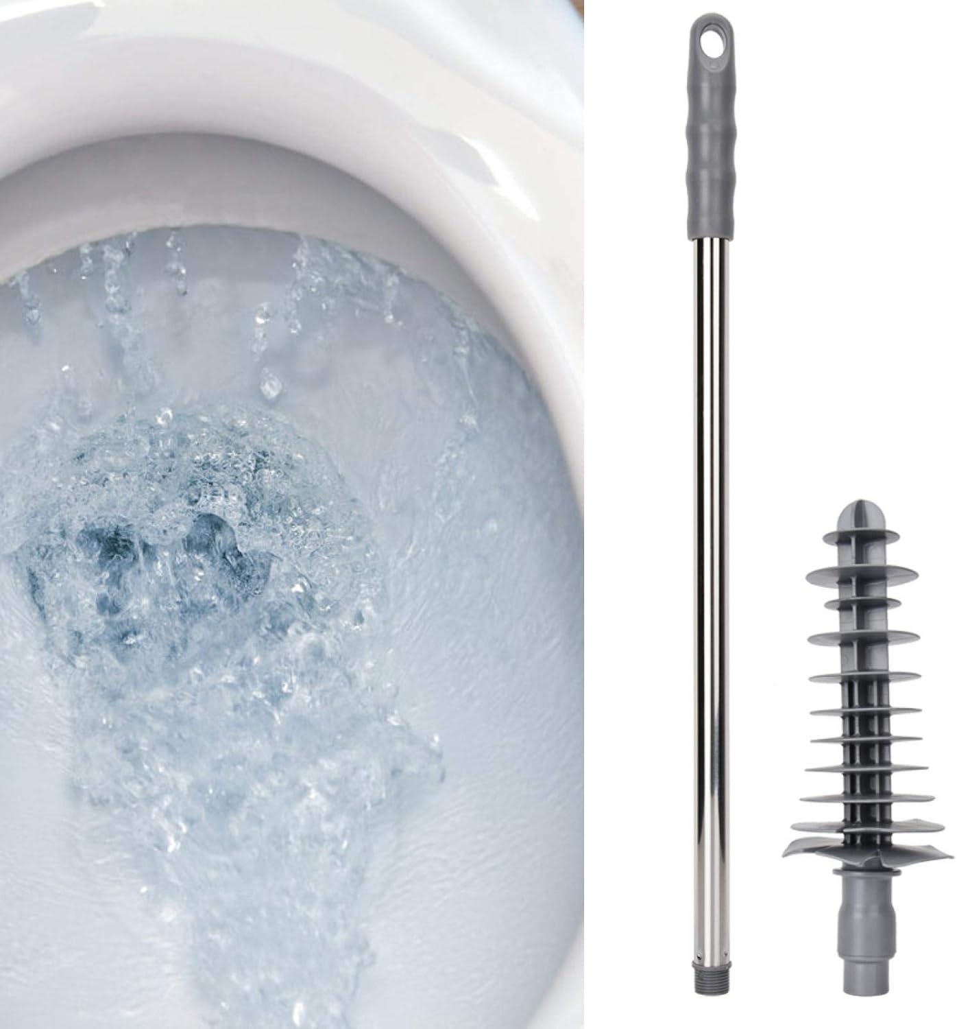 Haofy Toilet Plunger with Wall Hook and Flexible Head