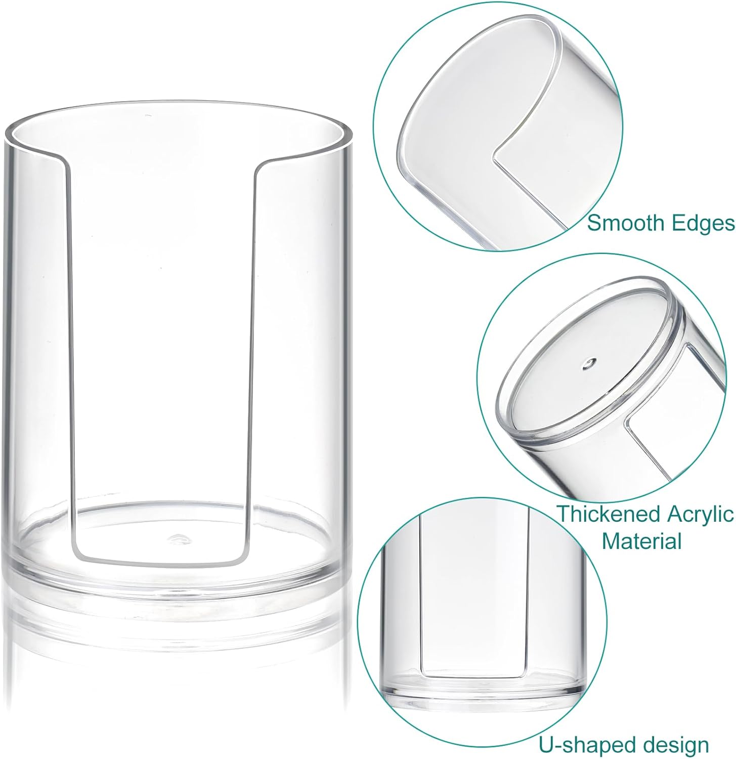 4-Pack Clear Bathroom Cup Holder Dispenser for Vanity Countertop