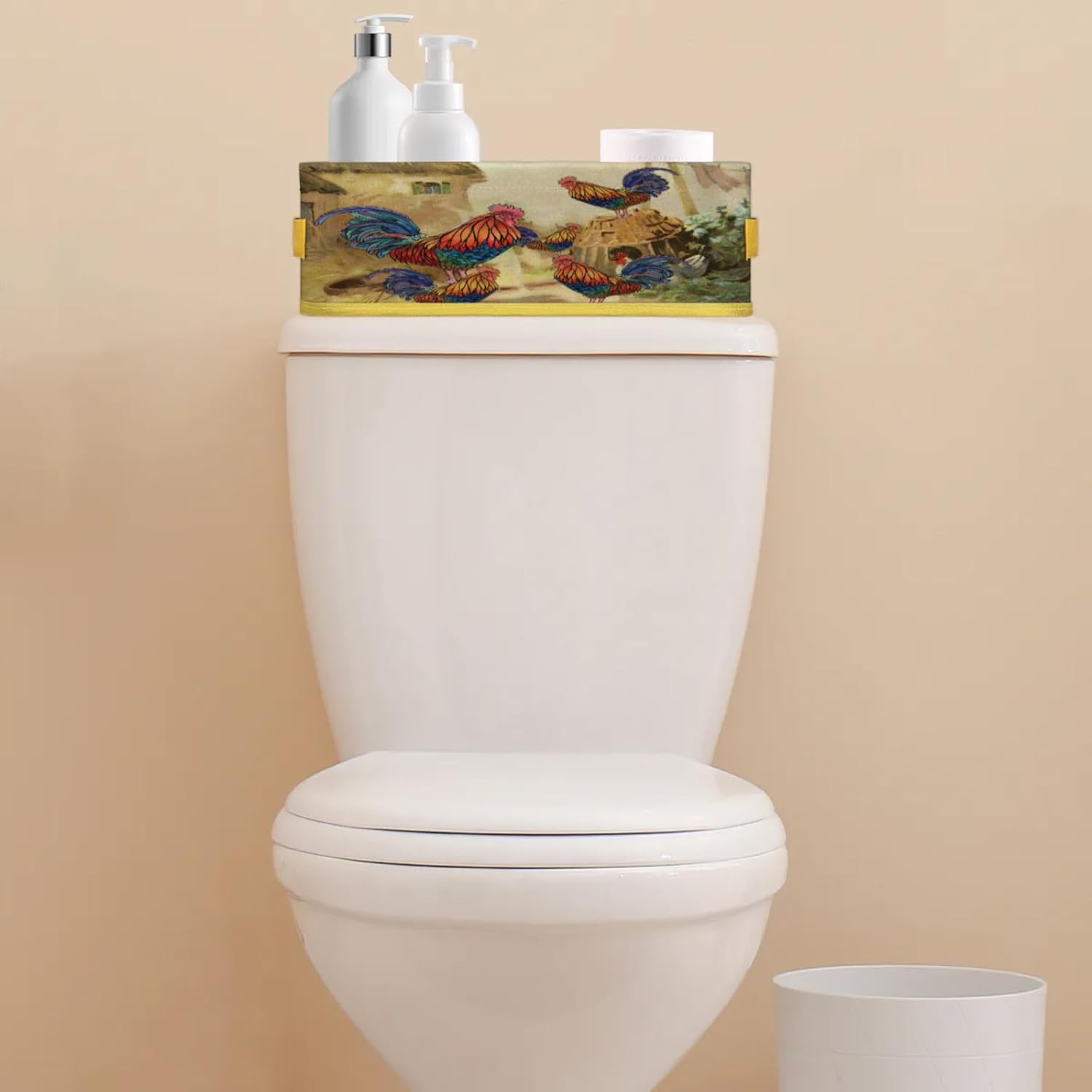 Snatocys Farmhouse Style Chicken Toilet Paper Basket with Handles