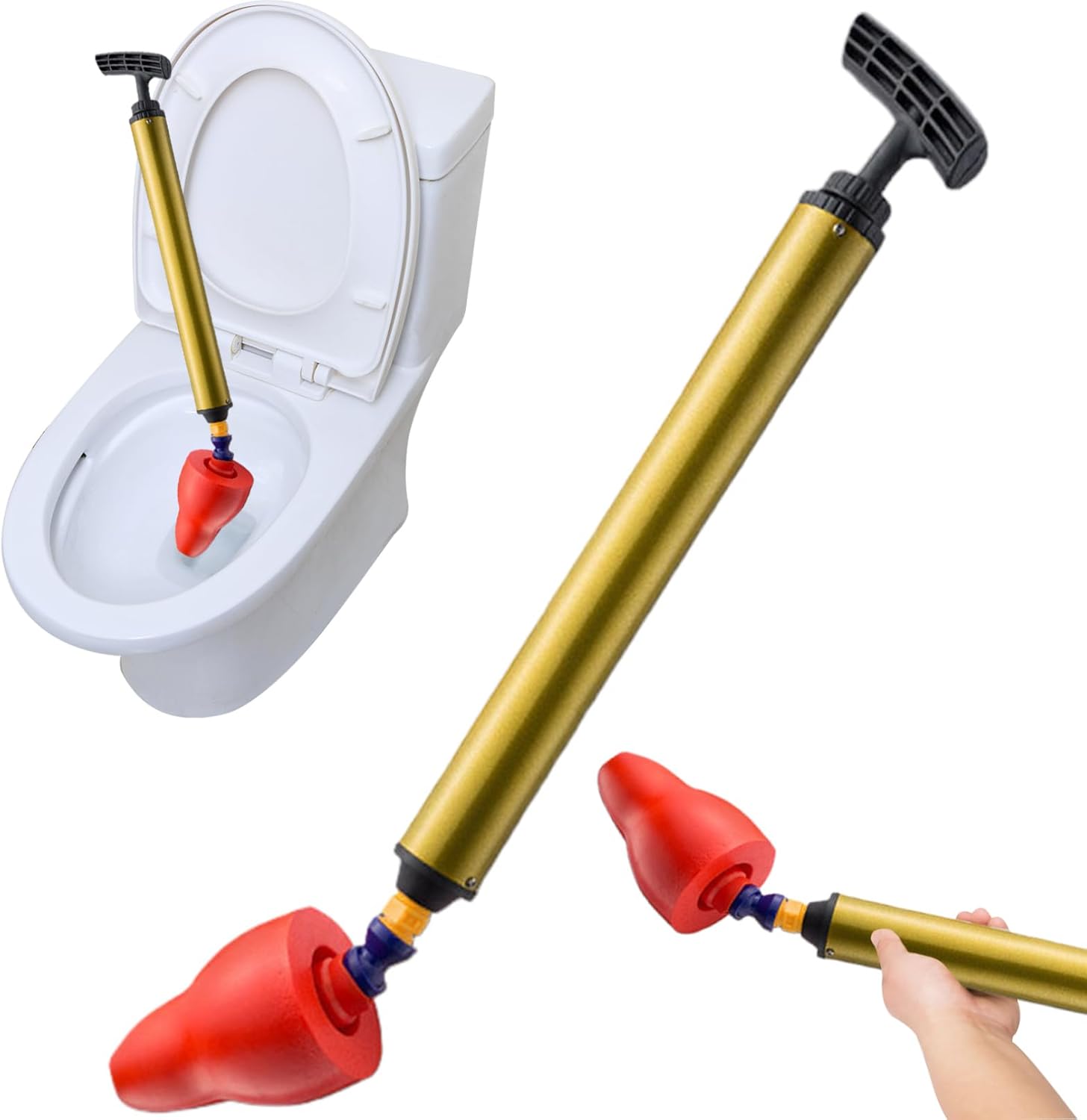 Wedhapy High Pressure Toilet Plunger with 180 Rotating Seal