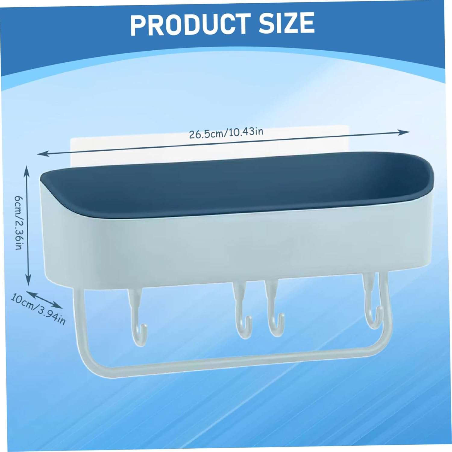 MOUNTTU Shower Caddy with 4 Hooks and Suction Cups