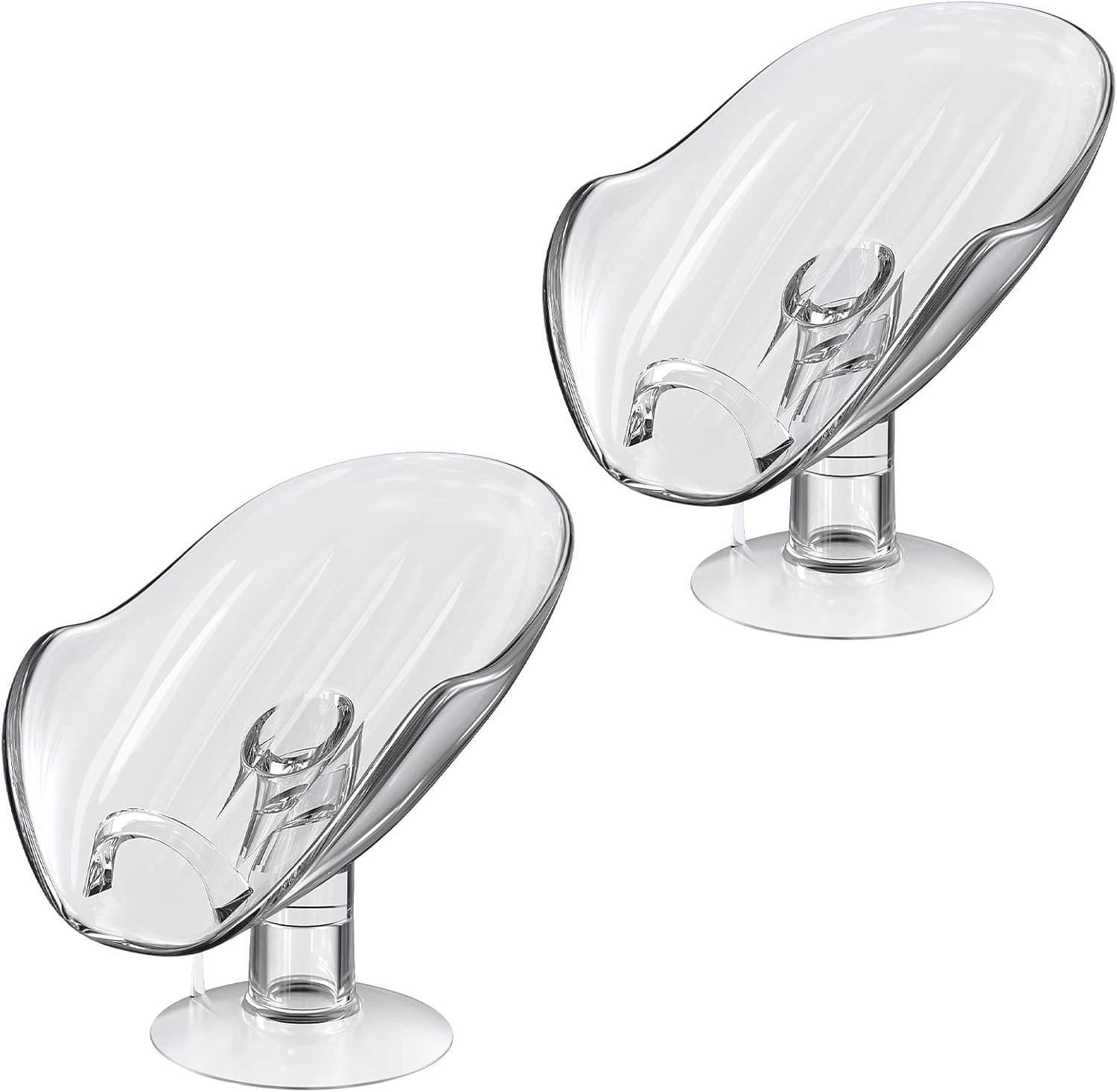NPET Not Punched Self Draining Soap Dish Holder with Enlarged Suction Cup