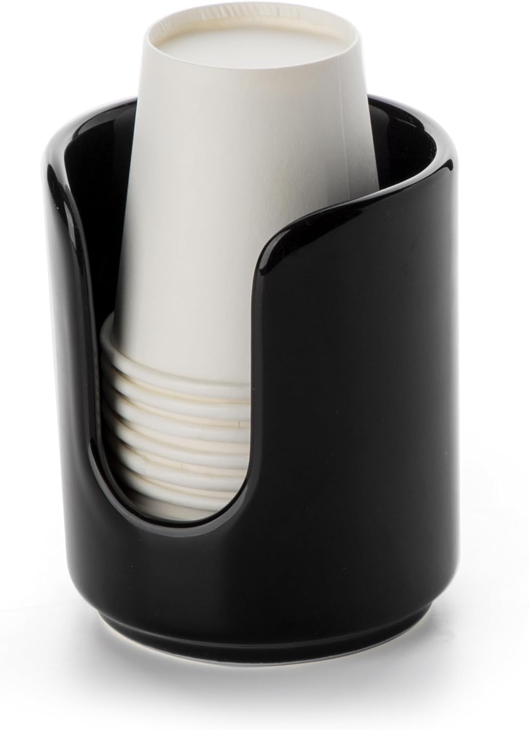 Viosuniu 3 oz Ceramic Cup Dispenser with 5 PLA Cups Black